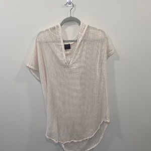 Elif Cream Net Beach Cover Up